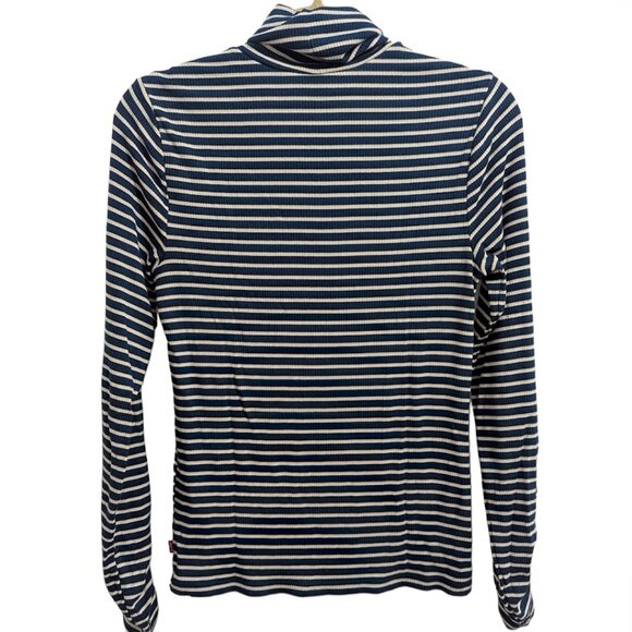 Levi's Ribbed Blue and White Striped Turtleneck - Picture 10 of 10